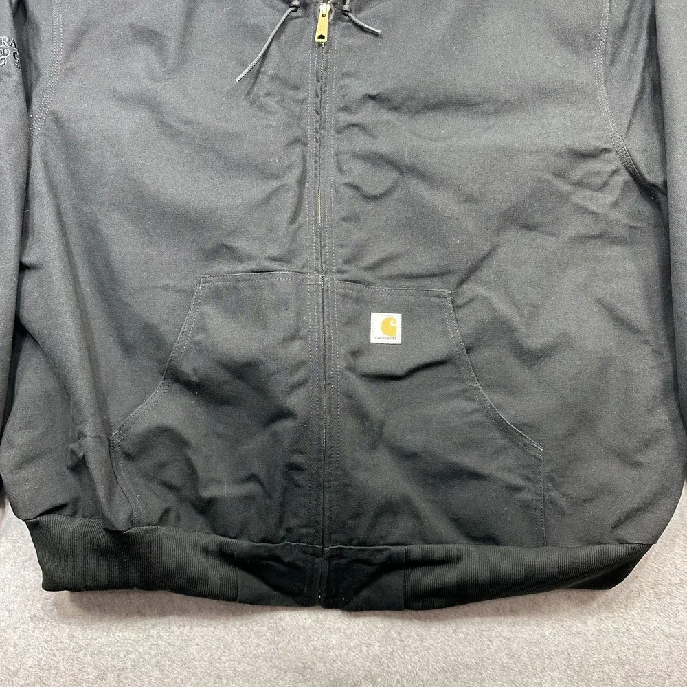 Carhartt Duck Thermal Lined Active Jacket Mens 5XL Black J131 Hooded Zip Outdoor